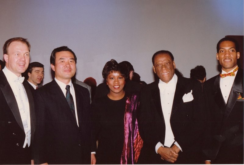 With legendary American vocalist William Warfield (2nd from right) at the NYC Symphony Black History Month concert at the Apollo Theater in Harlem.