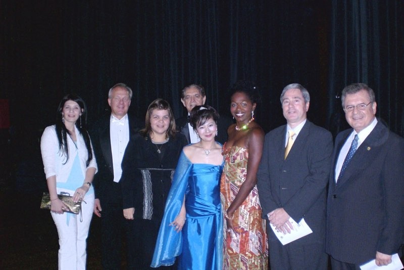 Backstage in Paraguay with Ambassadors for Peace.