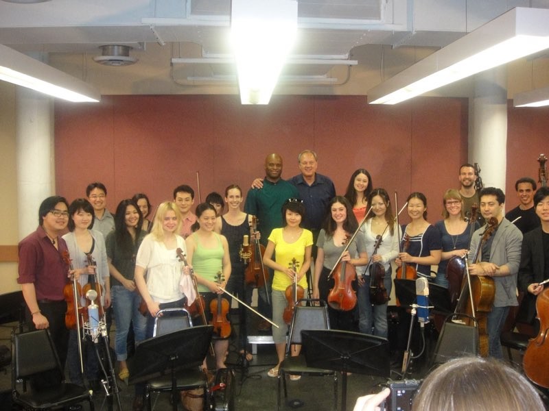 With Kenny Mohammed and the Kokolo Strings at the History Channel Film Shoot (2010)