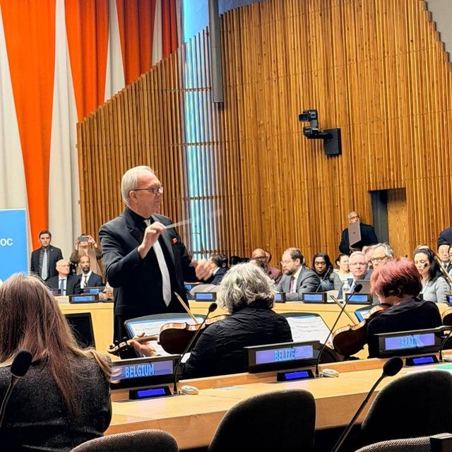 David Eaton conducting at the United Nations ECOSOC 80th anniversary (January 2026)