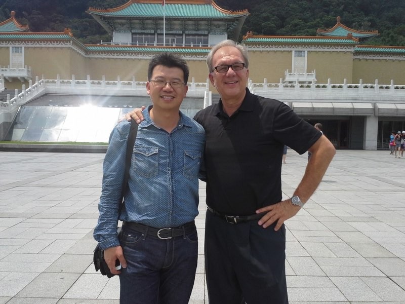 With composer Frank Chen in Taiwan (2013)
