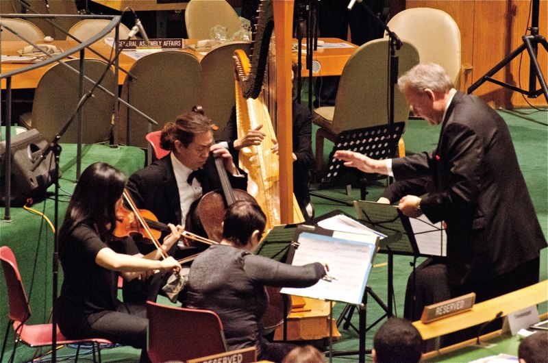 Chamber ensemble performing at the United Nations
