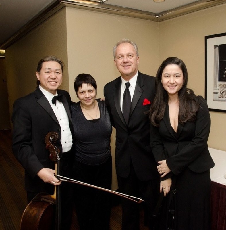 At the post-ceremony reception